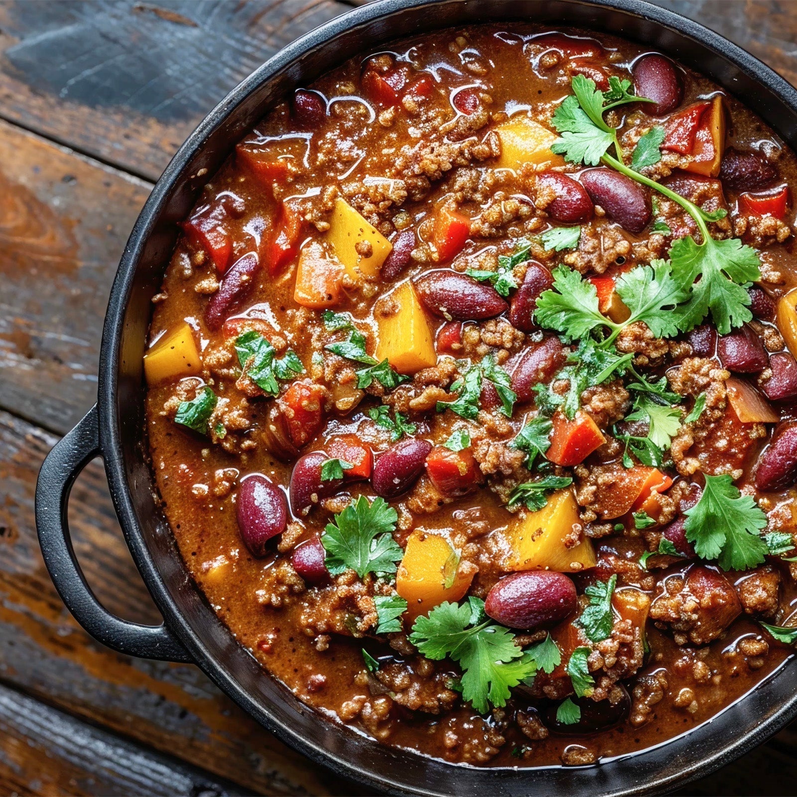 Hearty Beef Chili with Beans and Squash 🌶️