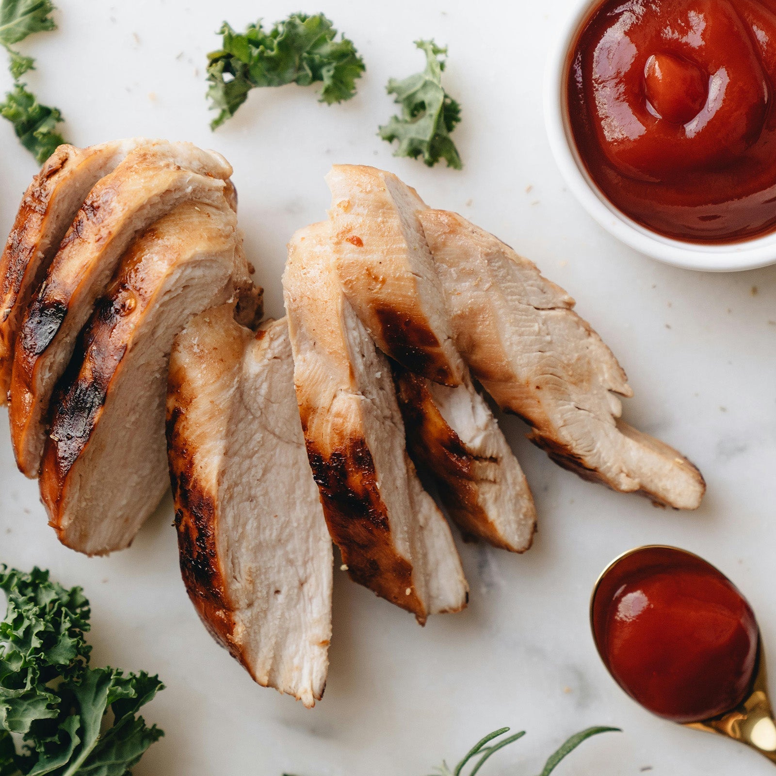 Grilled Chicken Breast with Ketchup & Herbs
