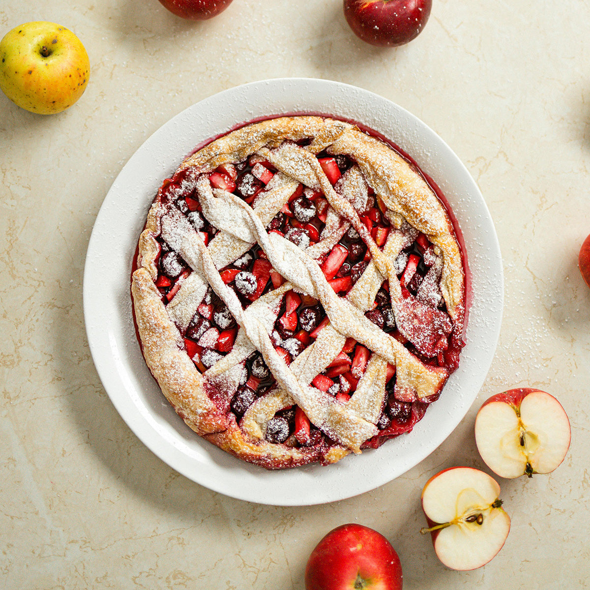 Classic Apple Berry Lattice Pie