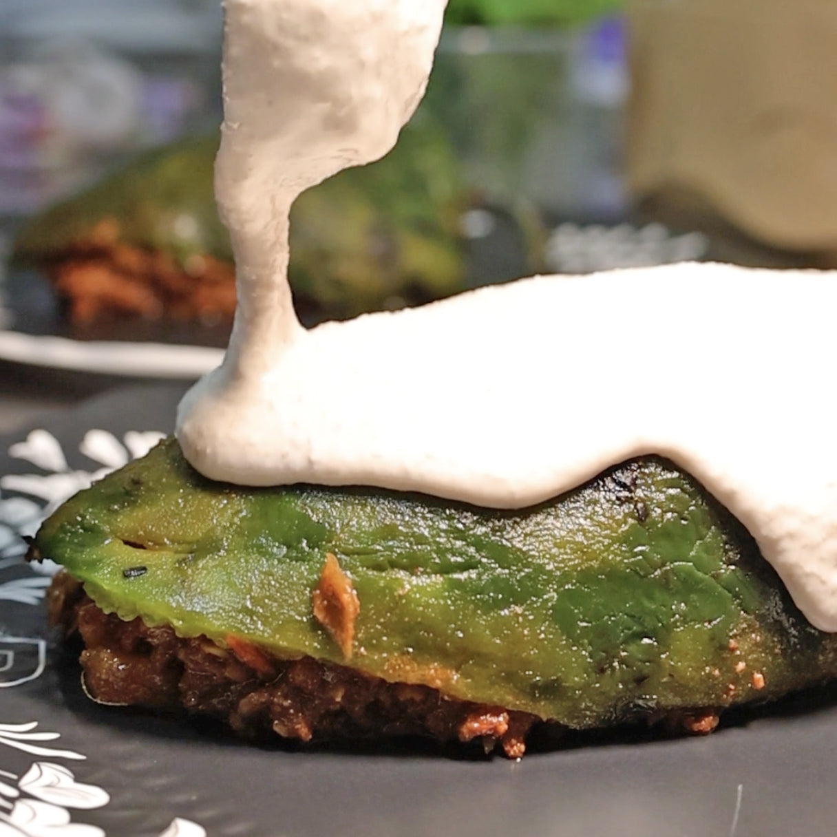 Stuffed Poblano Peppers with Creamy Walnut Sauce ️