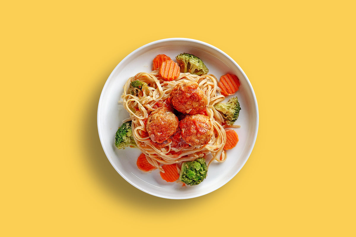 Spaghetti and meatballs ready meal by Zina's Fine Foods